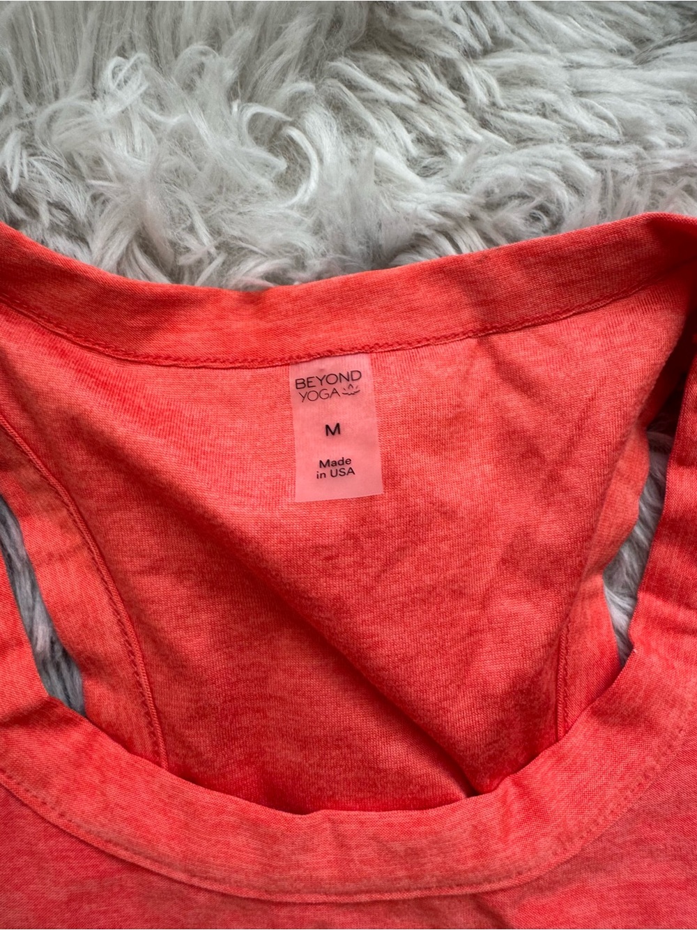 Beyond Yoga Coral Red Tank Top and High-Waist Shorts Set - Picture 3 of 8
